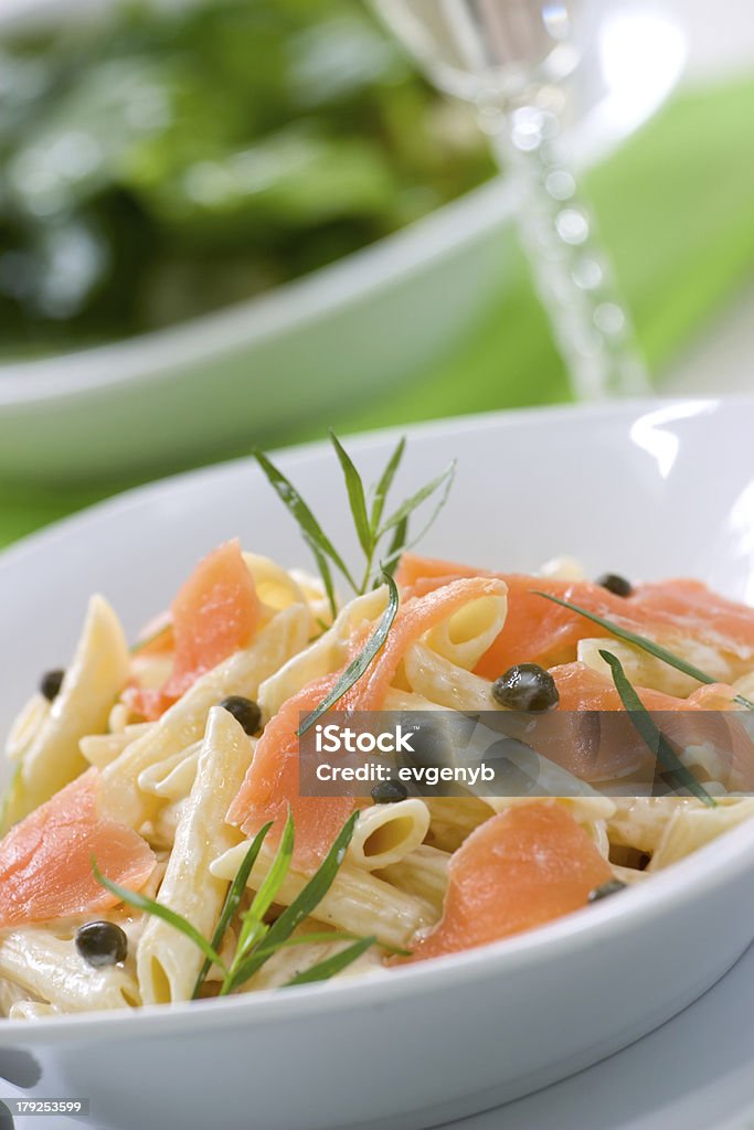 Lachs-Pasta - Lizenzfrei Estragon Stock-Foto