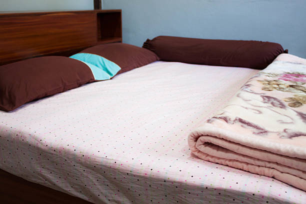 istock Tranquil bedroom with a double  hard wood bed 179254549