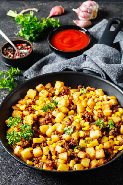 istock Beef Hash with roasted corn, garlic and parsley 1792553012