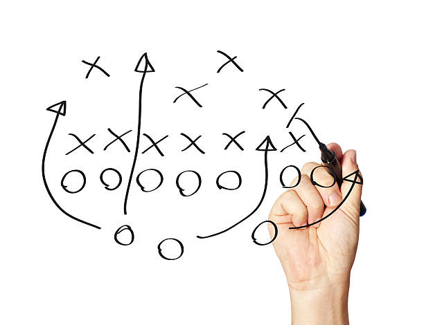 istock Hand-drawn football play-board with black pen 179255578