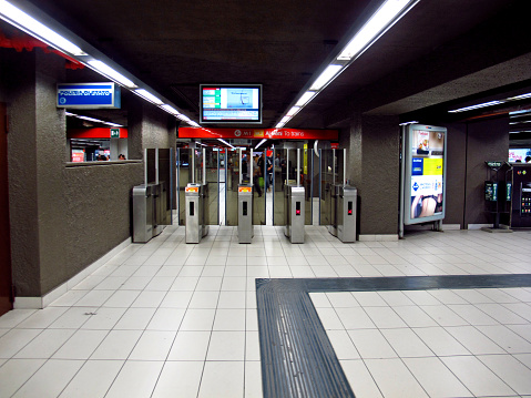 Milan, Italy - 14 Jul 2011: The subway in Milan, Italy