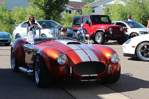 Edina, United States – August 12, 2023: A Shelby Cobra at car show in MN