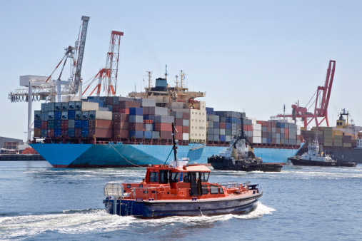 Aerial view of Huge Container Port in Kocaeli.