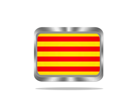 Metal bandera de Cataluña. photo