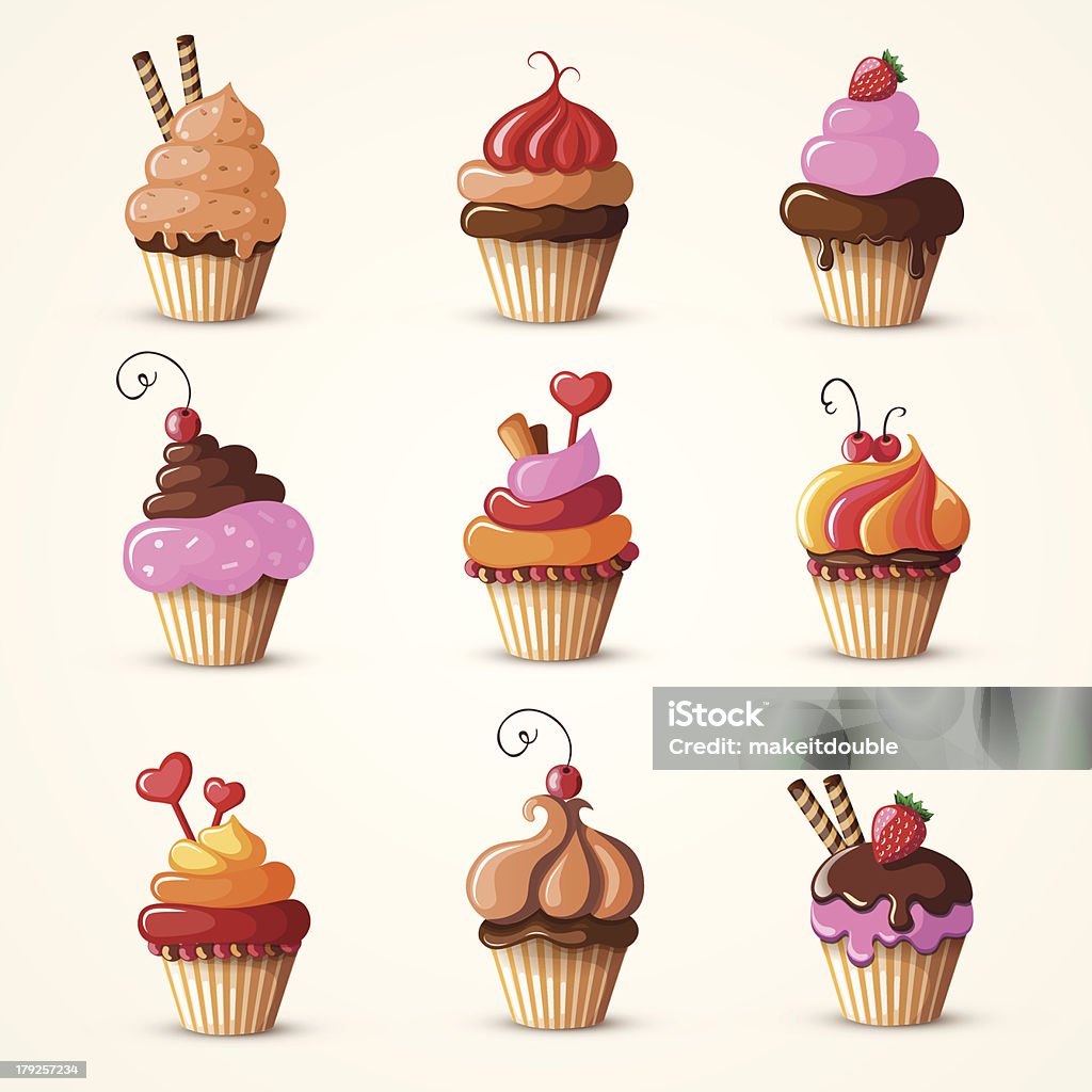 cupcakes set eps10 Cupcake stock vector