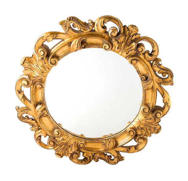 istock Round Carved Wood Gilded Wall Mirror 179257401