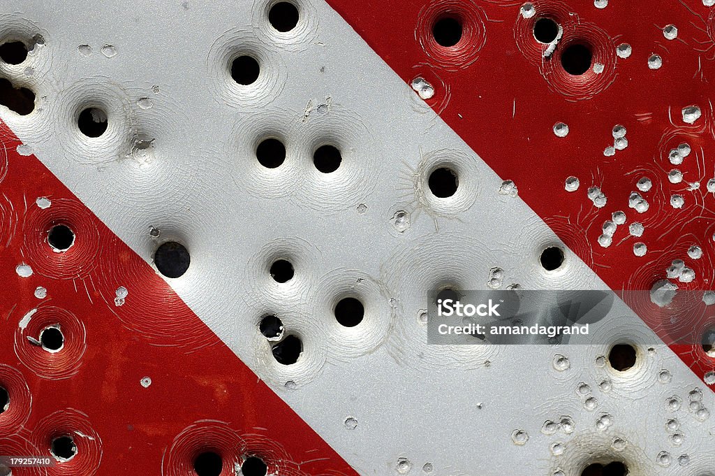 Attention: bullet holes - Photo de Impact de balle libre de droits