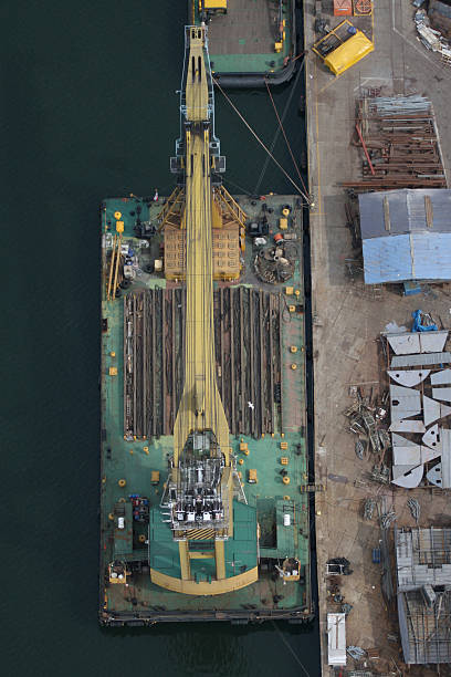 istock Aerial view of floating crane 179257572