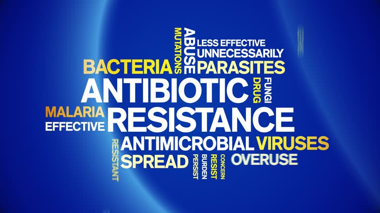 Antibiotic Resistance animated word cloud,animation typography seamless loop.