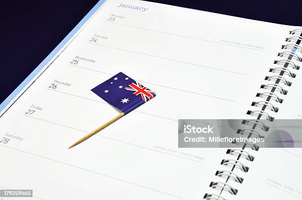 Australia Día 26 De Enero Bandera Australiana Coloca En Journal Diario Foto de stock y más banco de imágenes de Alimento