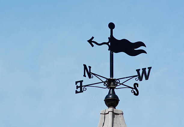 weathervane направление ветра украшения - weather vane wind weather direction стоковые фото и изображения