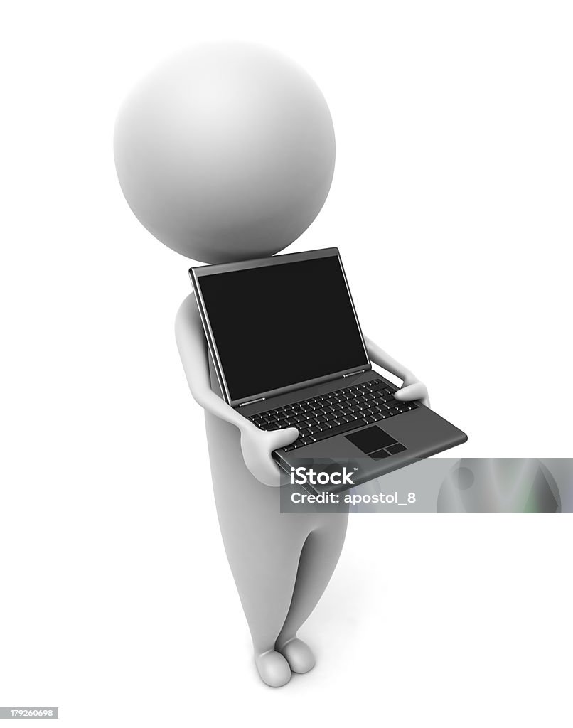 3 d_human_laptop - Foto stock royalty-free di Affari