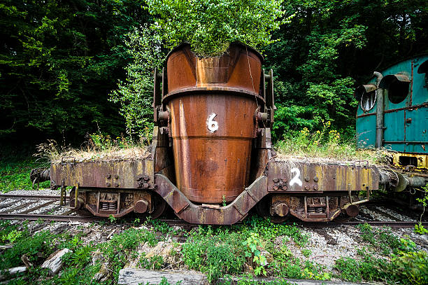 istock Old hot metal ladle car 179260901