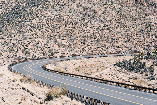 Calm summer day on a desert road in Arizona