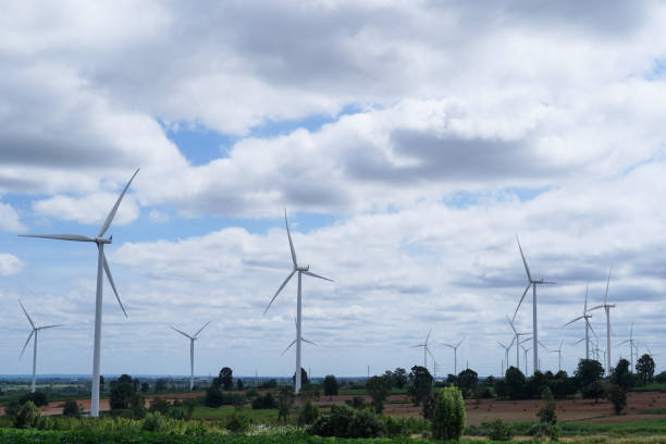 istock Convert wind energy to electrical energy with wind turbines. 1792611653
