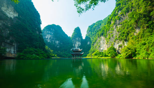 istock Floating Temple landscape at Trang An, Ninh Binh, Vietnam 1792614980