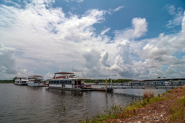 istock house boats parked at floating dock marina 179261744