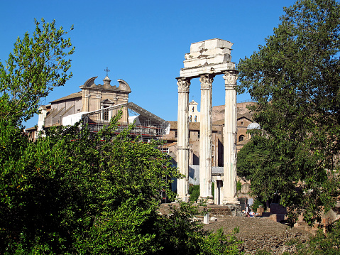 The ancient Roman forum in Rome, Italy