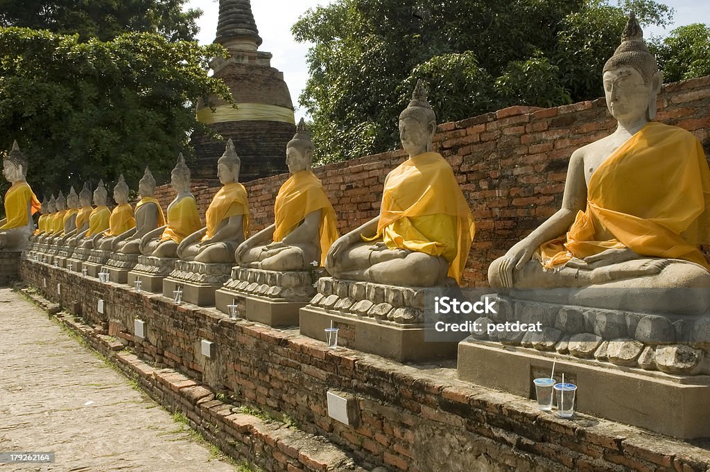Ayutthaya Buddha 5 "Buddhas in front of Stupa in Ayutthaya,Thailand.Visit my portfolio for additional images from Thailand and Southeast Asia" Ancient Stock Photo