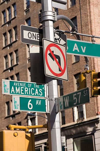 New York:  6th Avenue at 57th Street stock photo