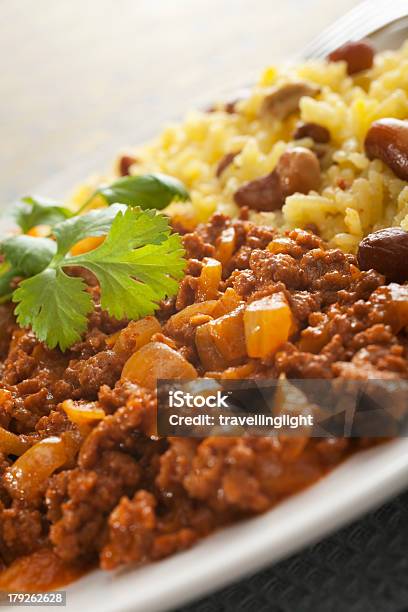 Manzo Al Curry Indiano Keema Pasto Closeup - Fotografie stock e altre immagini di Cena - Cena, Cibi e bevande, Cibo indiano