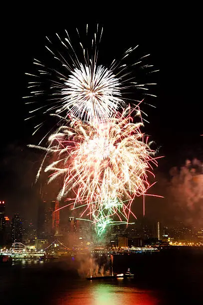 Photo of 4th of July Macys fireworks display on Hudson River.