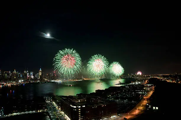 Photo of 4th of July Macys fireworks display on Hudson River.
