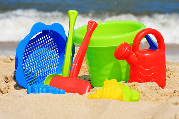 istock Plastic toys on the sea beach 179263122