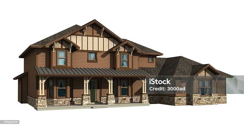 3 d modelo de cinza siding house - Foto de stock de Apartamento royalty-free