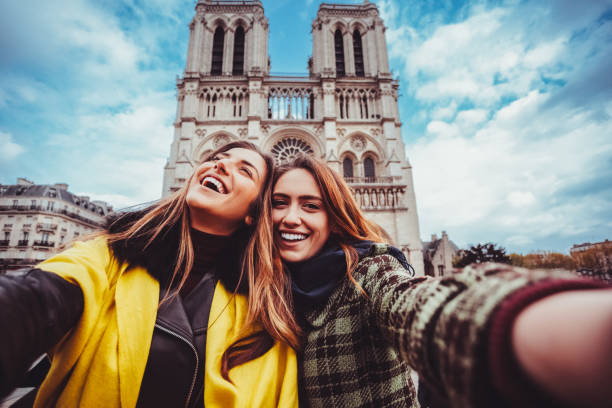 istock Friends in Paris taking selfie 1792646993