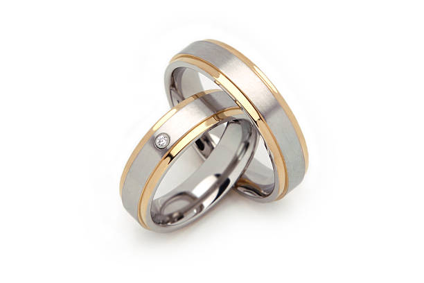 istock Two Wedding Rings Steel Gold 179264989