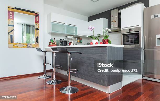 Modern Contemporarystyle Kitchen With Firetone Colors Stock Photo - Download Image Now