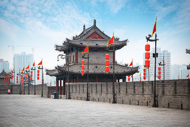 istock ancient tower on city wall in Xi'an 179265577