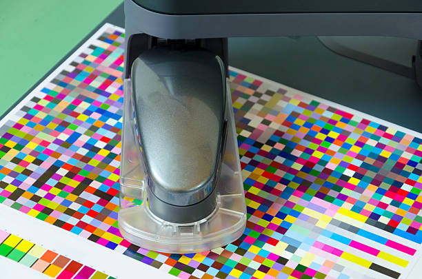 istock icc profiling, spectrophotometer robot measures color patches on Test Arch 179266177