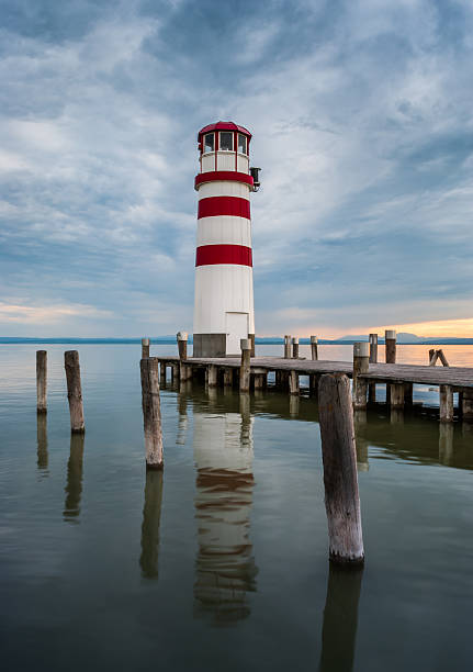 istock Lighthouse at Lake Neusiedl during sunset 179266459