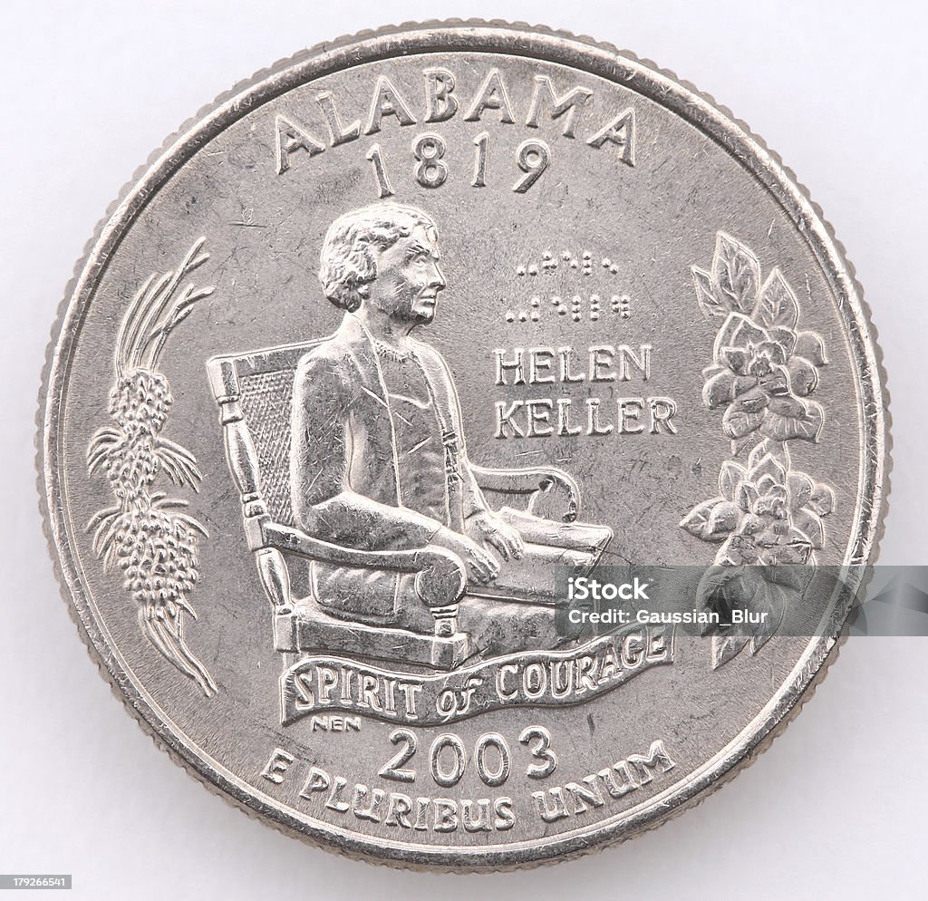 Alabama State Quarter The 22nd quarter released in the 50 State Commemorative collection. Helen Keller Stock Photo
