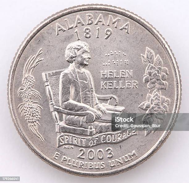 Alabama State Quarter Stock Photo - Download Image Now - Helen Keller, Alabama - US State, Currency