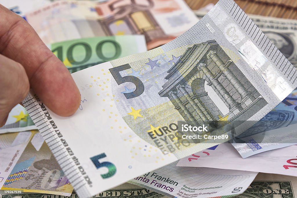New Five Euro banknote Close-up Stock Photo