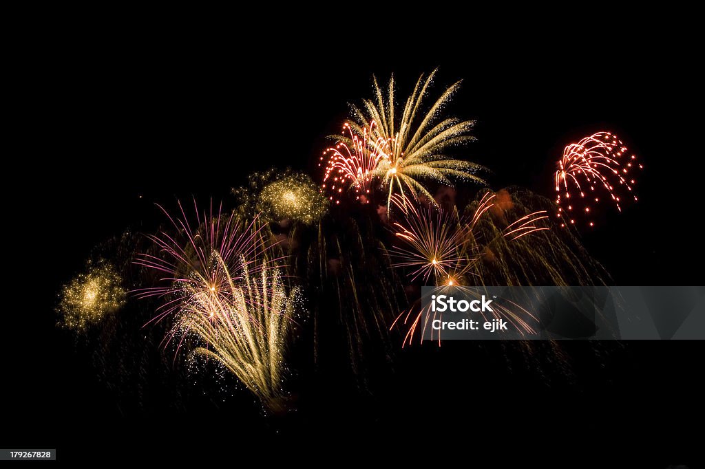 Bless you Bright celebratory multi-coloured salute in the black sky Abstract Stock Photo