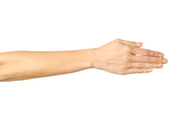 istock Giving hand for handshake. Woman hand gesturing isolated on white 1792681417