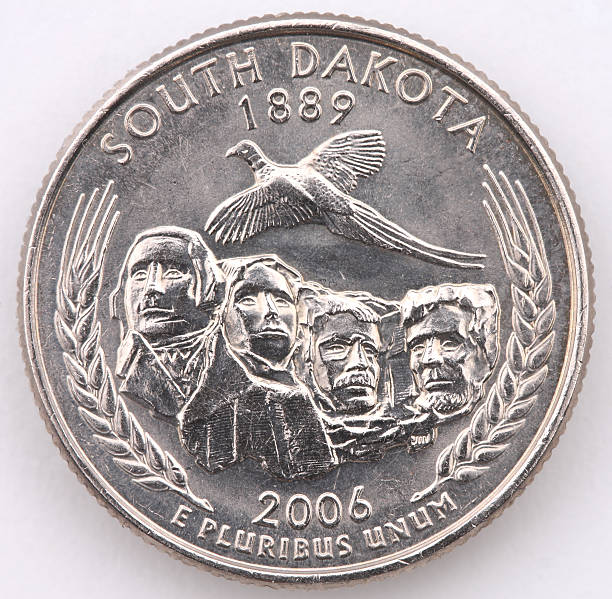 South Dakota State Quarter stock photo
