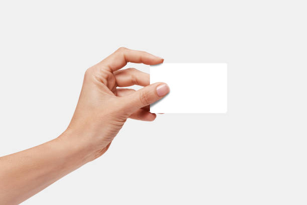 istock Hand holding blank card isolated 1792682624