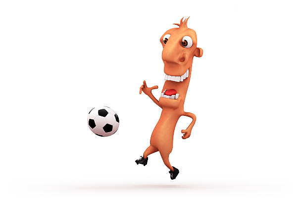 Cartoon soccer. Objects ower white. stock photo