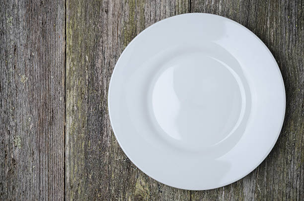 istock empty plate with space for text on old wooden background 179271018