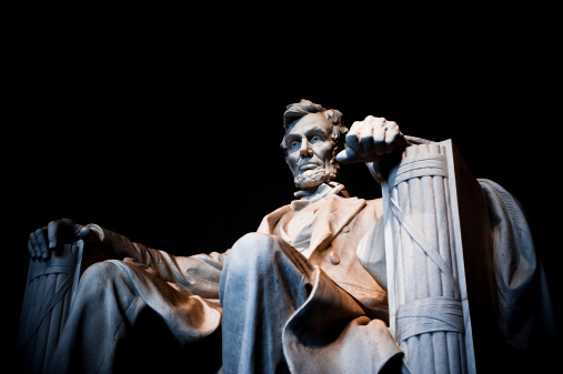 Lincoln Monument Closeup with black background