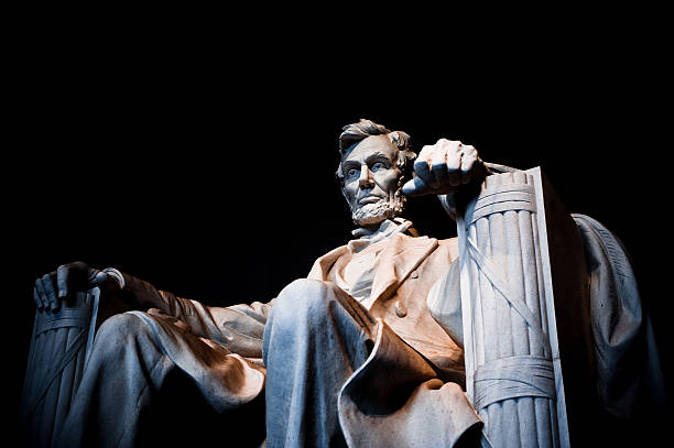 Lincoln Monument Closeup Lincoln Monument Closeup with black background abraham lincoln photos stock pictures, royalty-free photos & images
