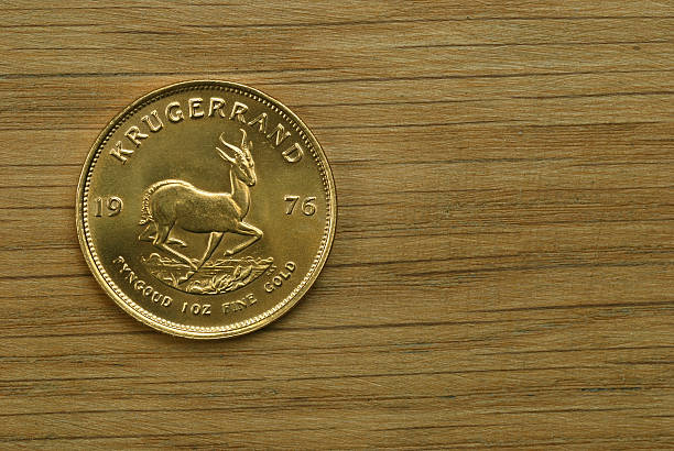 Krugerrand coin stock photo