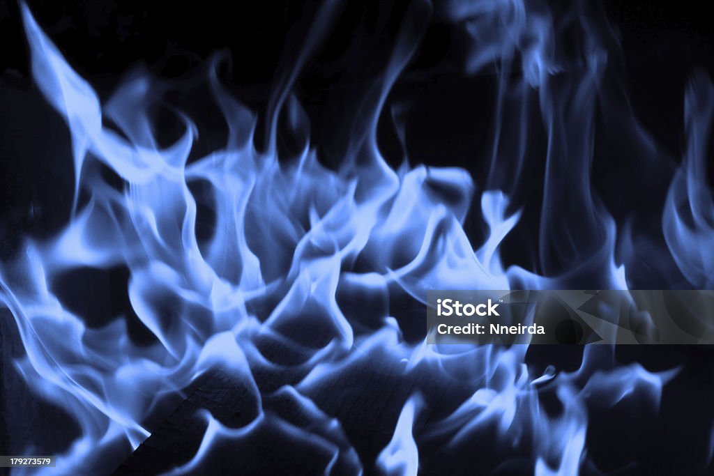 Fiamma blu - Foto stock royalty-free di Accendere (col fuoco)