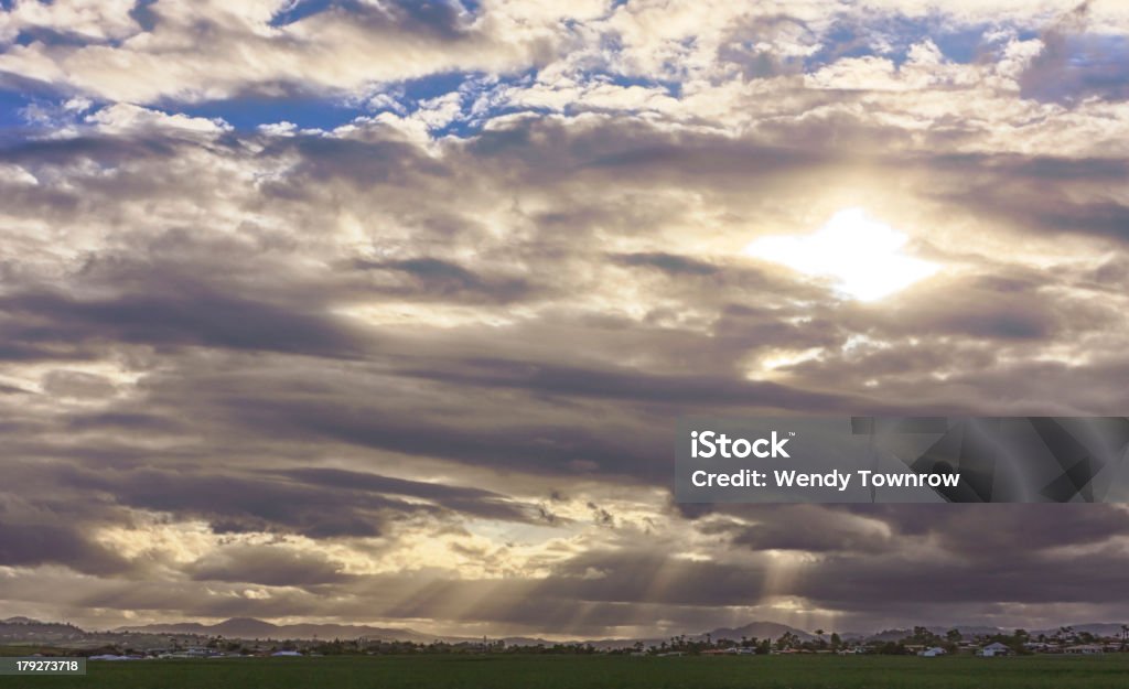 Sunrays at Sunset Cable Stock Photo