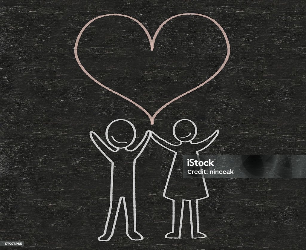 Miłość mężczyzny i kobiety z informacjami na Tablica tło - Zbiór zdjęć royalty-free (Alfabet)